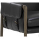 Mauti Distressed Brown / Cortina Black Leather Dining Armchair